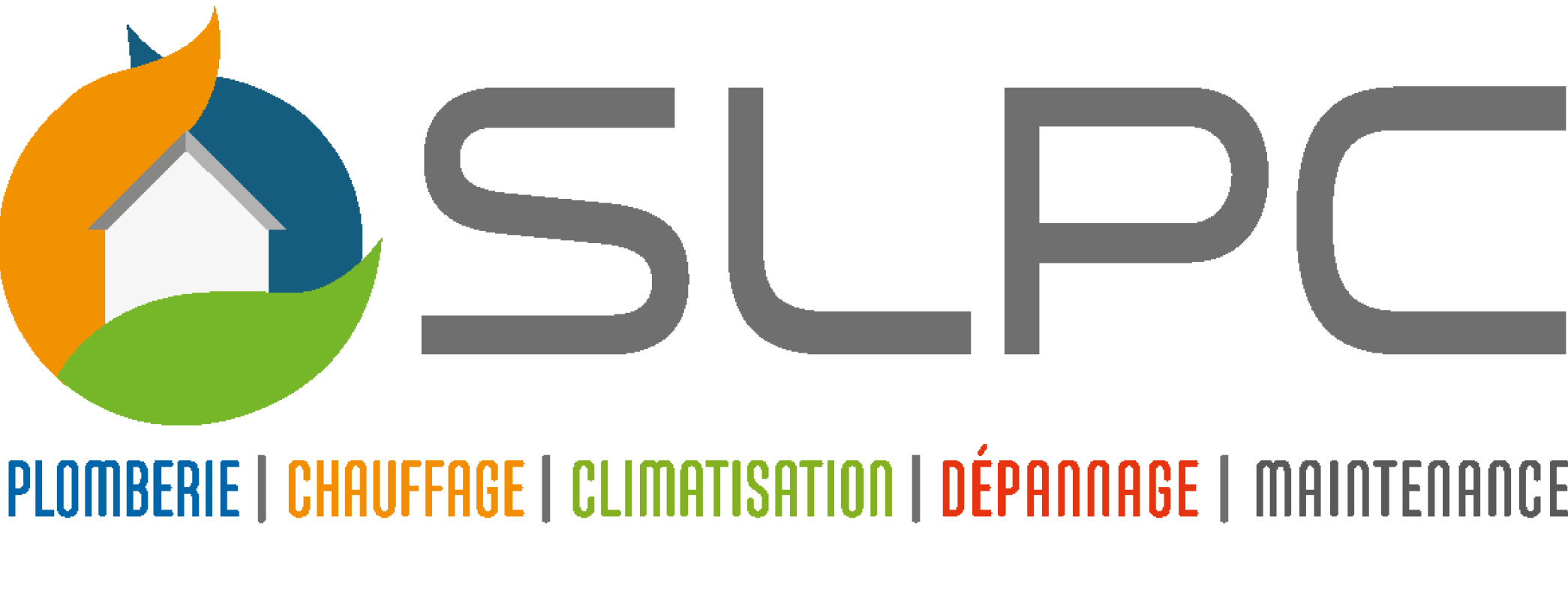Logo de SLPC, avec les métiers et solutions proposés.